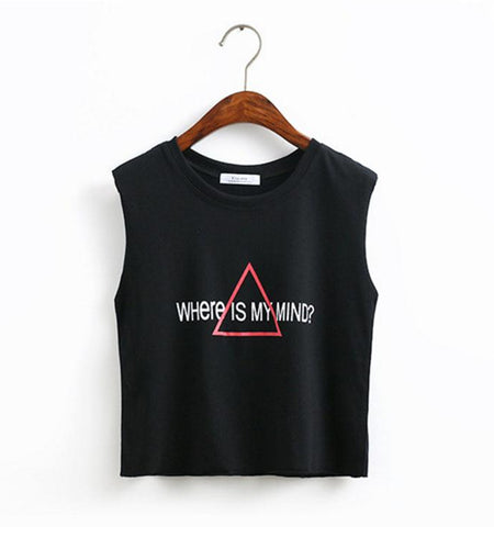 Where Is My Mind Harajuku Crop Top Sleeveless-women-wanahavit-Black-One Size-wanahavit