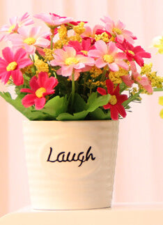 Letter Printed Mini Ceramic Flower Vase-home accent-wanahavit-F-wanahavit