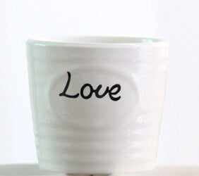 Letter Printed Mini Ceramic Flower Vase-home accent-wanahavit-love-wanahavit