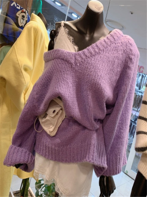 Autumn Sweater Winter Long loose Maxi Oversize Knitted Dress