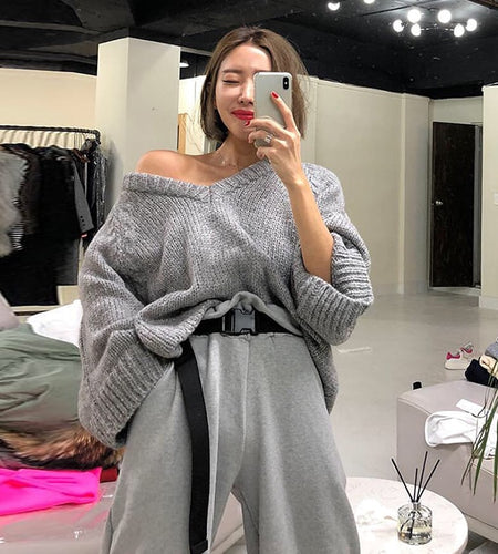 Autumn Sweater Winter Long loose Maxi Oversize Knitted Dress