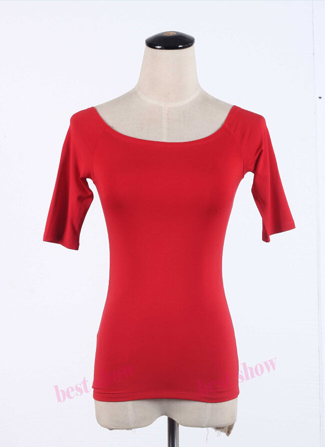 Sexy Off The Shoulder Solid Color Shirt-women-wanahavit-red half sleeve-S-wanahavit