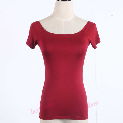Load image into Gallery viewer, Sexy Off The Shoulder Solid Color Shirt-women-wanahavit-wine red short-S-wanahavit
