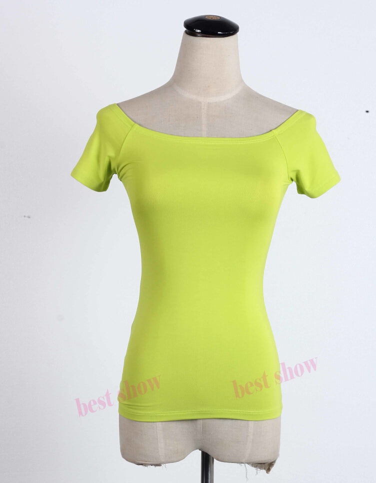 Sexy Off The Shoulder Solid Color Shirt-women-wanahavit-neno green short-S-wanahavit