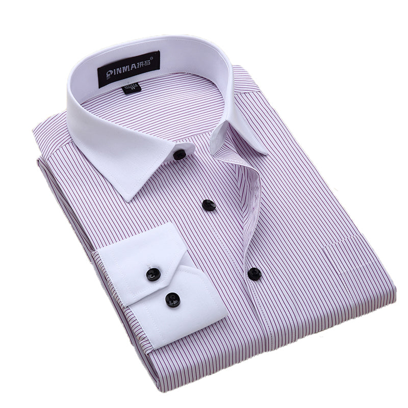 High Quality Mini Stripe Long Sleeve Shirt #180XX-men-wanahavit-18001-S-wanahavit