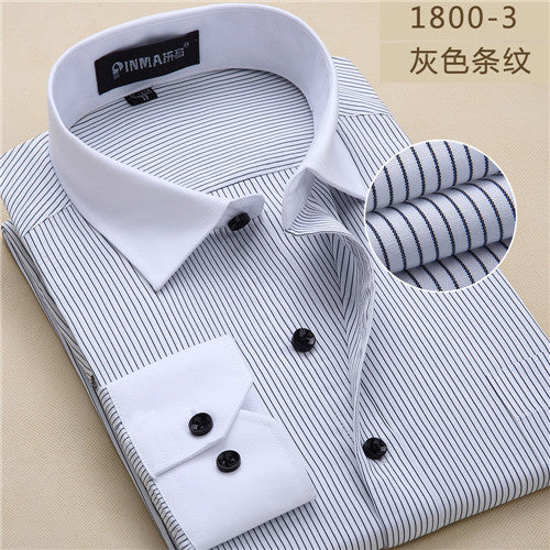 High Quality Mini Stripe Long Sleeve Shirt #180XX-men-wanahavit-18003-S-wanahavit