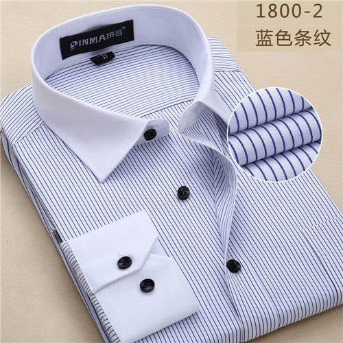 Load image into Gallery viewer, High Quality Mini Stripe Long Sleeve Shirt #180XX-men-wanahavit-18002-S-wanahavit

