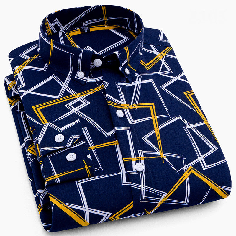 High Quality Geometry Long Sleeve Shirt #810XX-men-wanahavit-8103-S-wanahavit