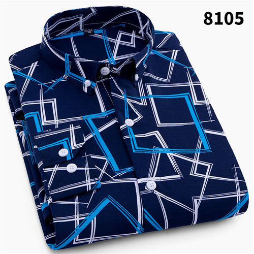 High Quality Geometry Long Sleeve Shirt #810XX-men-wanahavit-8105-S-wanahavit