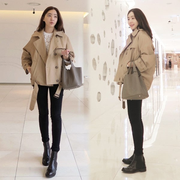 Double Breasted Plus size Winter Vintage Oversize Trench Coat