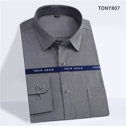 High Quality Solid Cotton Long Sleeve Shirt #805X-men-wanahavit-TONY807-S-wanahavit
