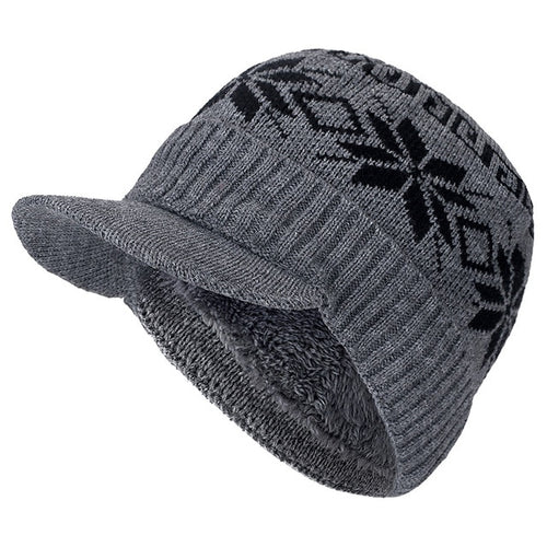 Load image into Gallery viewer, With Brim Stylish Add Fur Lined Soft Beanie Outdoor Knitted Woolen Warm Winter Cap
