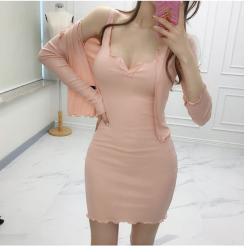 Load image into Gallery viewer, Spring Autumn Skinny Slim Elastic Bodycon Sexy Evening Party Long Sleeve Mini Dress

