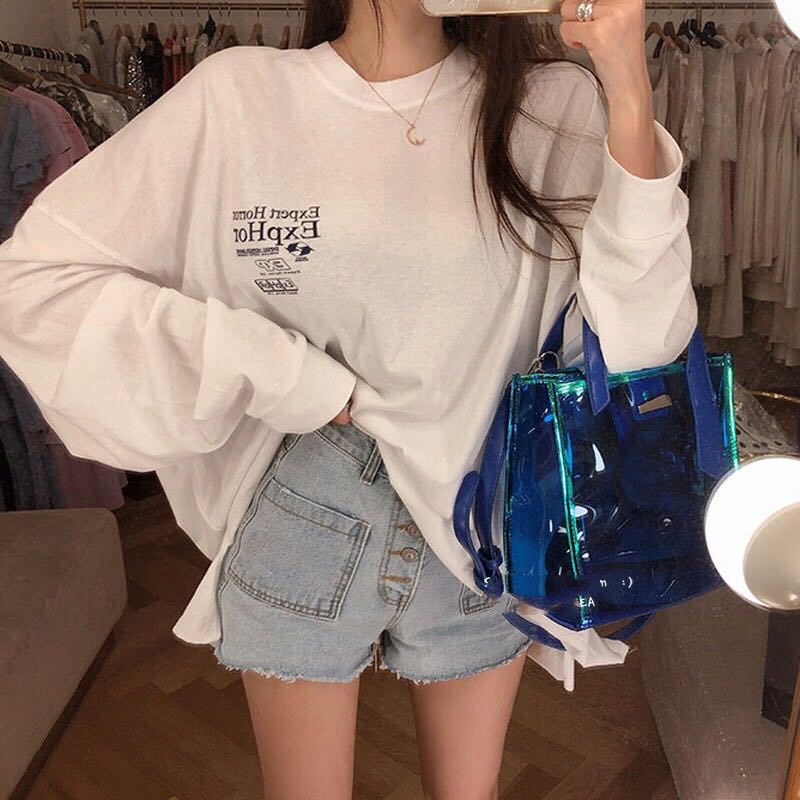 Spring Sexy Elastic Korean Style Long Sleeve Tees