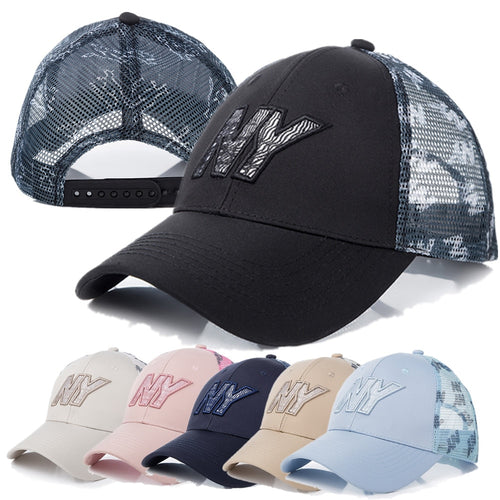 Load image into Gallery viewer, NY Letter Embroidery Mesh Baseball Adjustable Snapback Cap
