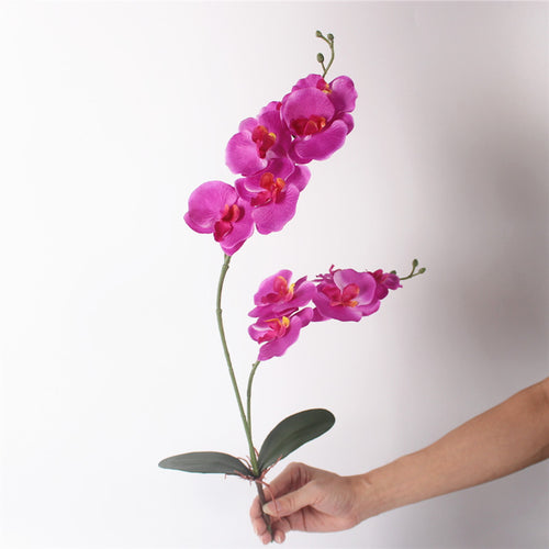Load image into Gallery viewer, Artificial Orchid Flower with Leaf-home accent-wanahavit-purple-wanahavit
