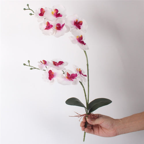 Load image into Gallery viewer, Artificial Orchid Flower with Leaf-home accent-wanahavit-white-wanahavit
