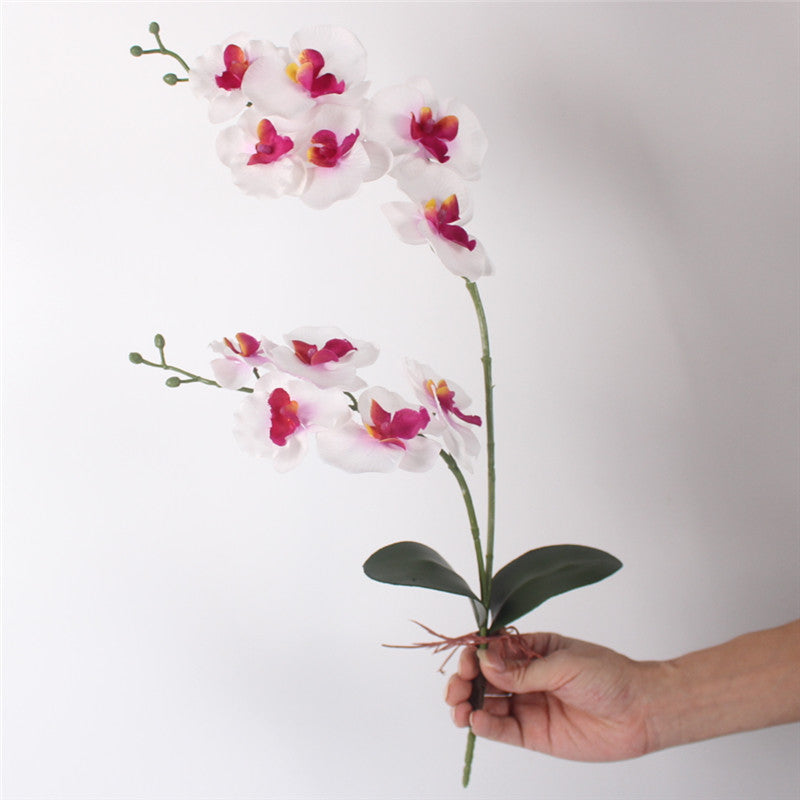 Artificial Orchid Flower with Leaf-home accent-wanahavit-white-wanahavit