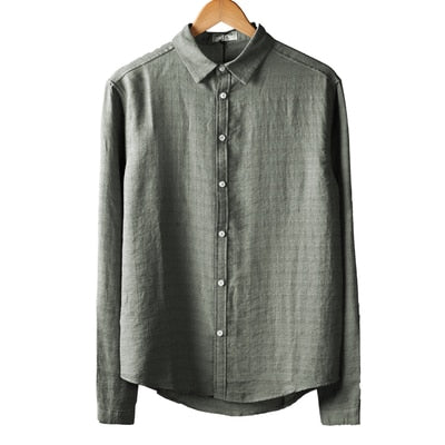 Spring Casual Cotton Long Sleeve Shirt #S816-men-wanahavit-olive green-S-wanahavit