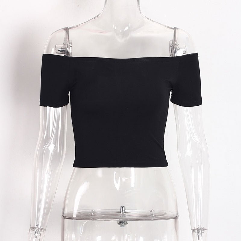 Off Shoulder Crop Top Shirt-women-wanahavit-Black-S-wanahavit