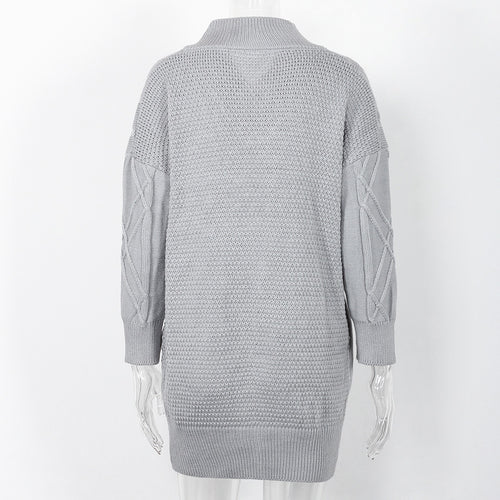 Load image into Gallery viewer, Thick Off Shoulder Knitted Sweater Dress-women-wanahavit-Gray-One Size-wanahavit
