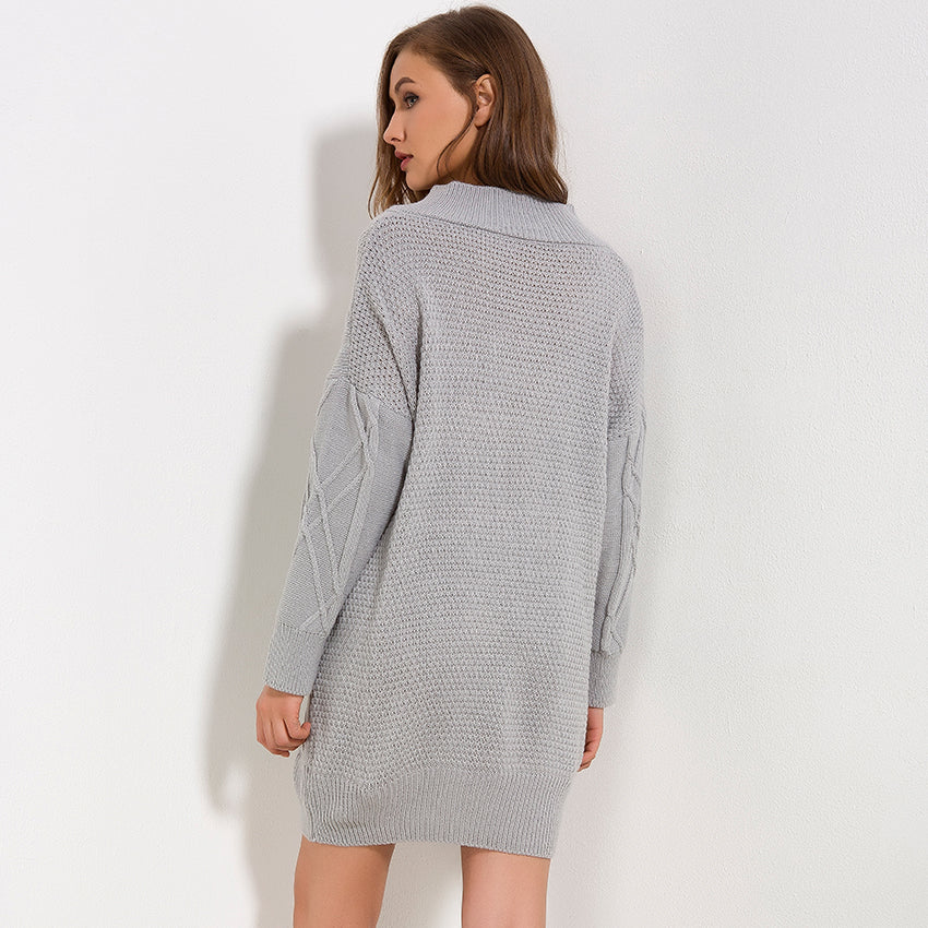 Thick Off Shoulder Knitted Sweater Dress for women - wanahavit