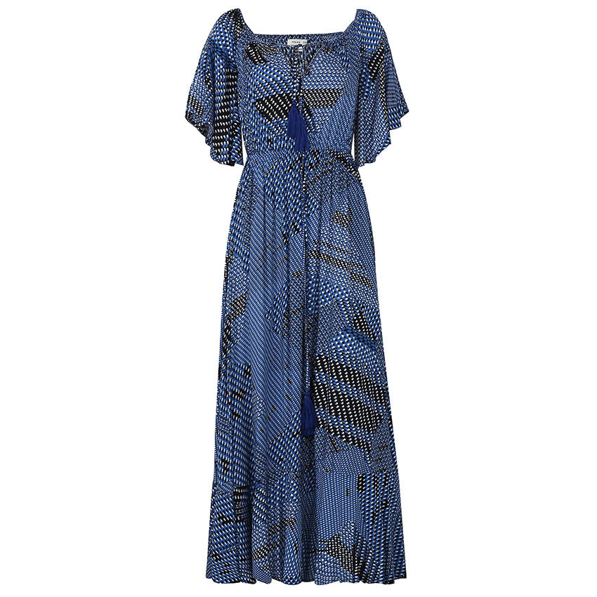 Off Shoulder Maxi Ruffle Long Dress-women-wanahavit-Print-L-wanahavit