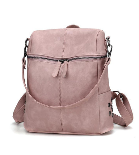 Pink Leather Multi-functional Square Shoulder Bag-women-wanahavit-pink-wanahavit