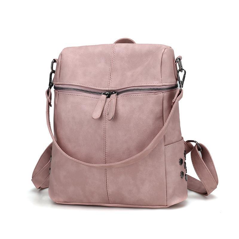 Pink Leather Multi-functional Square Shoulder Bag-women-wanahavit-pink-wanahavit