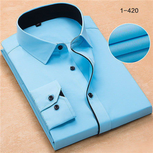 Load image into Gallery viewer, High Quality Plus Size Long Sleeve Shirt #125XX-men-wanahavit-Sky Blue-M38-wanahavit
