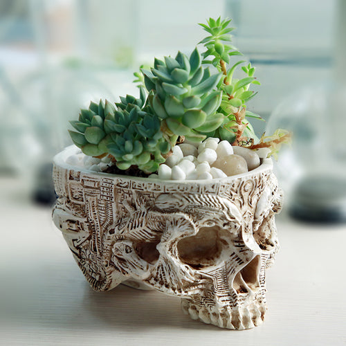 Load image into Gallery viewer, Groot &amp; Skull Flower Vase-home accent-wanahavit-Skull Pot-wanahavit
