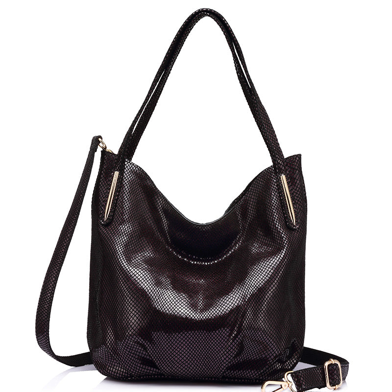 Genuine Leather Serpentine Shoulder Bag-women-wanahavit-Dark Purple-(20cm<Max Length<30cm)-wanahavit