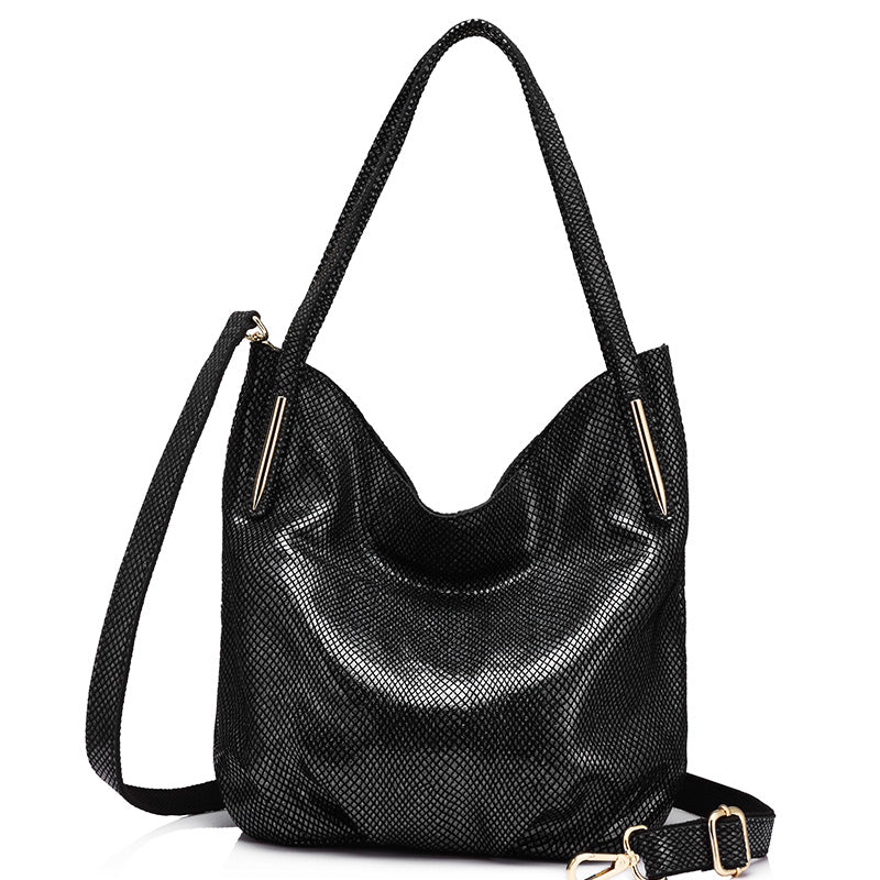 Genuine Leather Serpentine Shoulder Bag-women-wanahavit-Black Gray-(20cm<Max Length<30cm)-wanahavit
