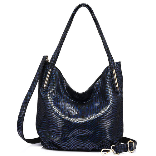 Load image into Gallery viewer, Genuine Leather Serpentine Shoulder Bag-women-wanahavit-Dark Blue-(20cm&lt;Max Length&lt;30cm)-wanahavit
