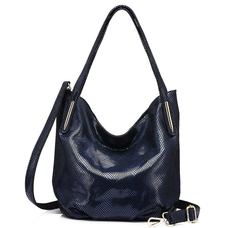 Genuine Leather Serpentine Shoulder Bag-women-wanahavit-Dark Blue-(20cm<Max Length<30cm)-wanahavit