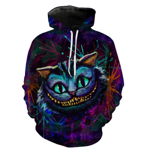 Load image into Gallery viewer, Cheshire Cat Hooded Pullovers-wanahavit-XXL-wanahavit
