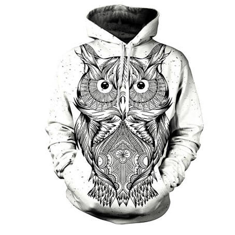 Owl Printed 3D Hoodie Cool Fashion Hooded Sweatshirt-unisex-wanahavit-XXL-wanahavit