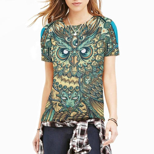 Load image into Gallery viewer, Owl 3D Printed Pop Punk Tees-women-wanahavit-XXL-wanahavit
