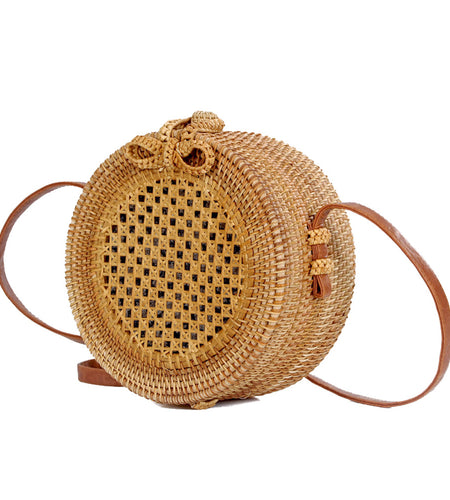 Bohemian Circle Wicker Rattan Shoulder Bag-women-wanahavit-Solid 18x8-wanahavit