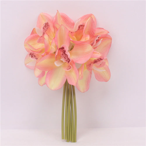 Load image into Gallery viewer, 6 Heads Realistic Cymbidium Orchid-home accent-wanahavit-Pink-wanahavit
