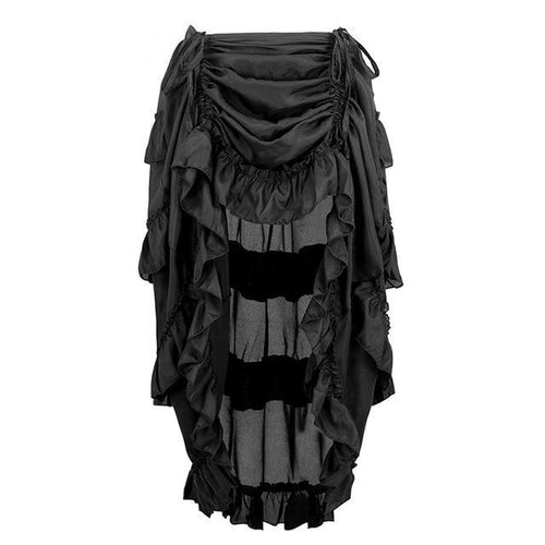 Load image into Gallery viewer, Elastic Pleated Long Asymmetrical Skirt-women-wanahavit-Black-S-wanahavit
