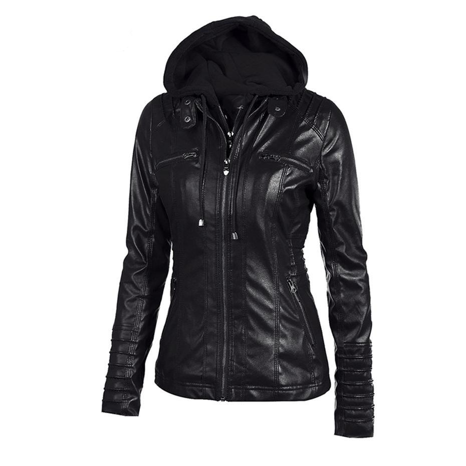 Gothic Motorcycle PU Faux Leather Jacket for women - wanahavit