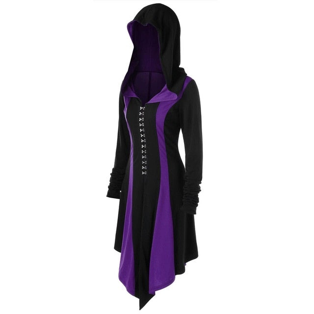 Vintage Long Sleeve Bandage Oversized Goth Hoodie Coat-women-wanahavit-Purple-M-wanahavit