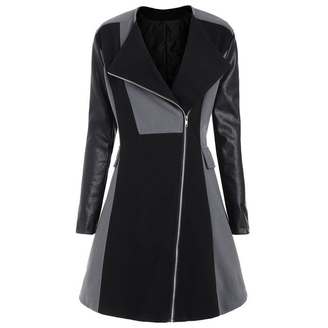 Plus Size Patchwork Elegant Gothic Coat-women-wanahavit-Gray-XL-wanahavit