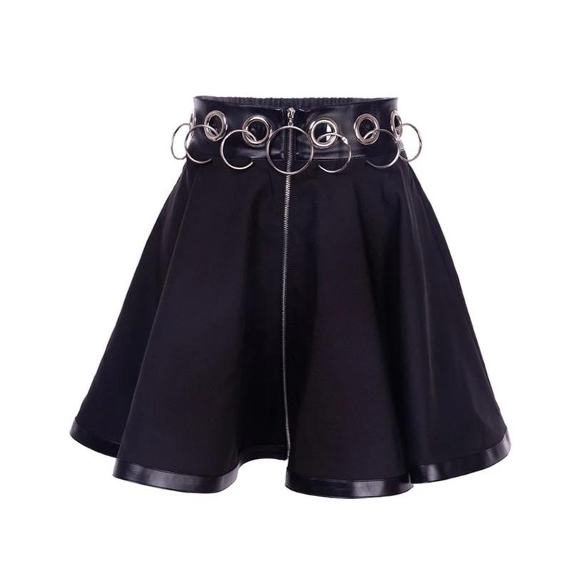 Gothic Skirt Summer Sexy Hoop Hollow Out Club Skirt-women fashion-wanahavit-Black-S-wanahavit