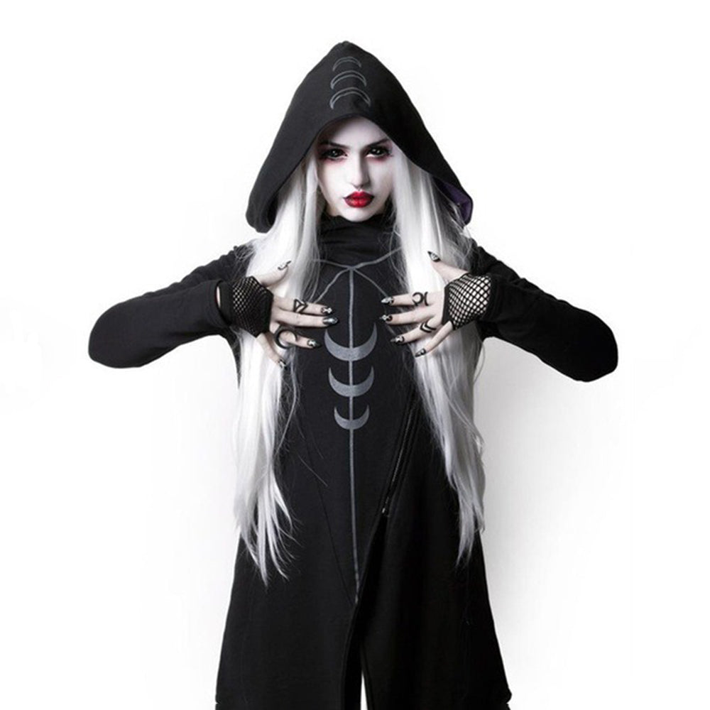 Gothic Sweatshirt Thick Fleece Hooded Sweatshirt-women-wanahavit-Black-S-wanahavit