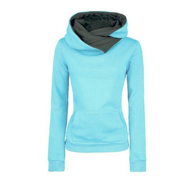 Casual Lapel Pullover Hooded Sweatshirt-women-wanahavit-Blue-S-wanahavit