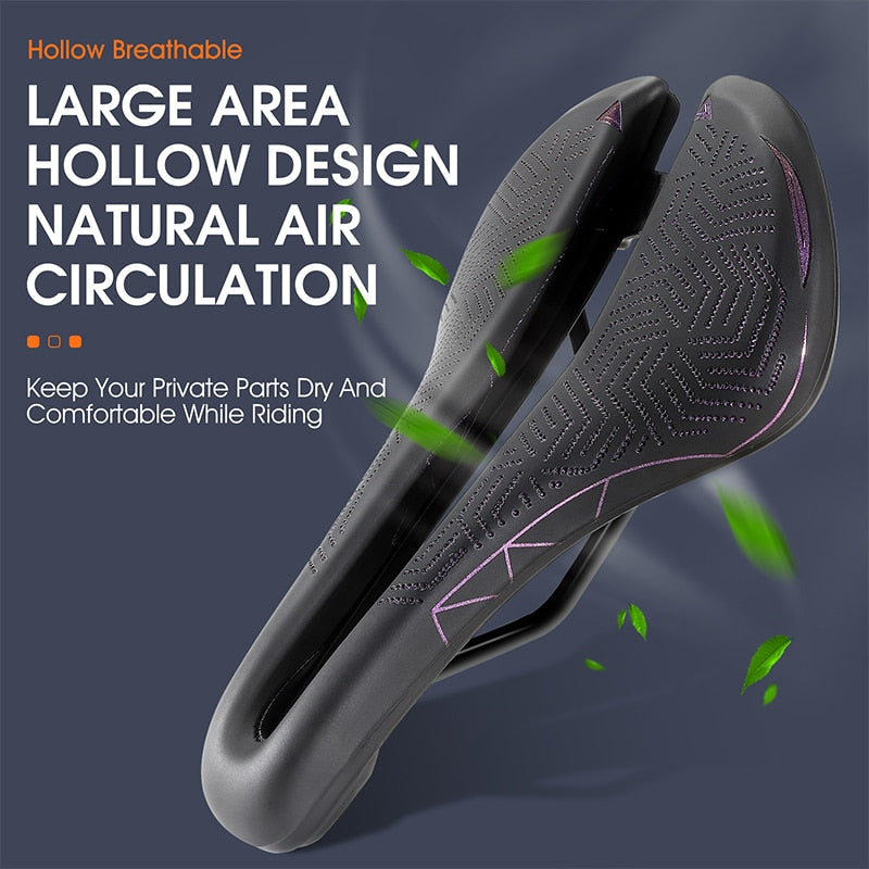 MTB Road Bike Saddle Hollow Soft Comfortable Breathable Seat With Warning Taillight USB Road Bicycle Cycling Saddles