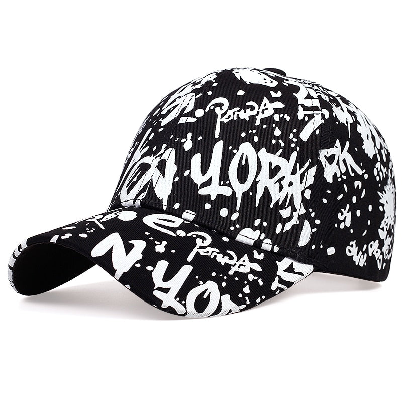 Letters graffiti printed baseball cap fashion outdoor cotton dad hat casual sports hip-hop hats men and women wild caps