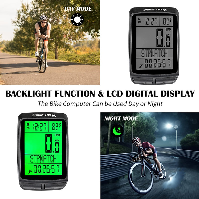 Waterproof 5 Language Bicycle Wireless Computer Cycling Odometer MTB Bike Stopwatch LED Screen Digital Speedometer